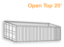 Open Top 20' Cargo Container