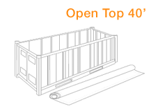 Open Top 40' Cargo Container